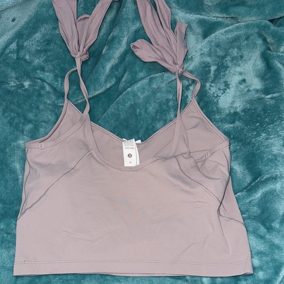 Lululemon Nulu Bow-Detail Tank Top in Mauve Grey. - Picture 2 of 4